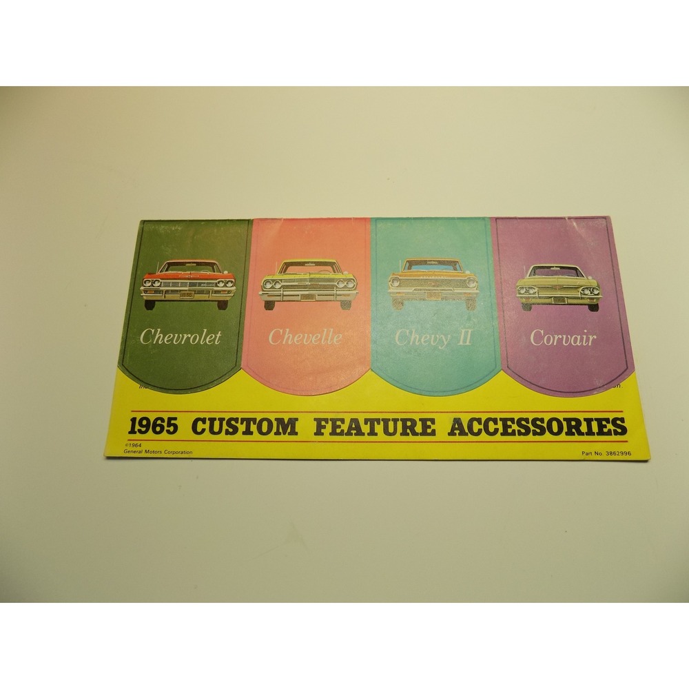 VTG 1965 Chevrolet Custom Feature Accessories Brochure Chevelle Chevy II 3862996